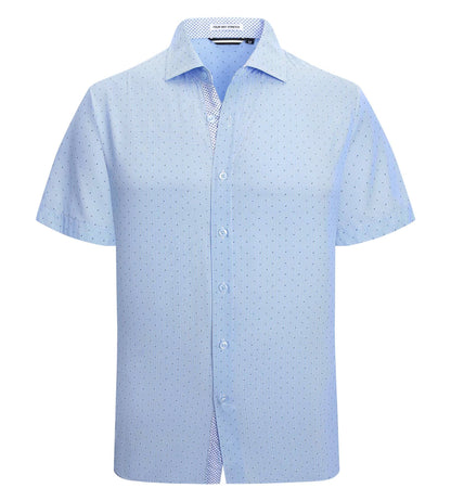 HOTAlex Vando Mens Printed Dress Shirts Easy Care Button Down Shirt | Four-way flexible weave, Inner collar & cuff contrast, Anti-wrinkle texture, Lightweight, Great present for male relatives