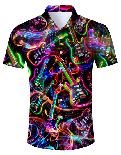 HOTFanient Mens Hawaiian Shirt Summer 3D Print Casual Short Sleeve Button Down Graphic Aloha Dress Shirts