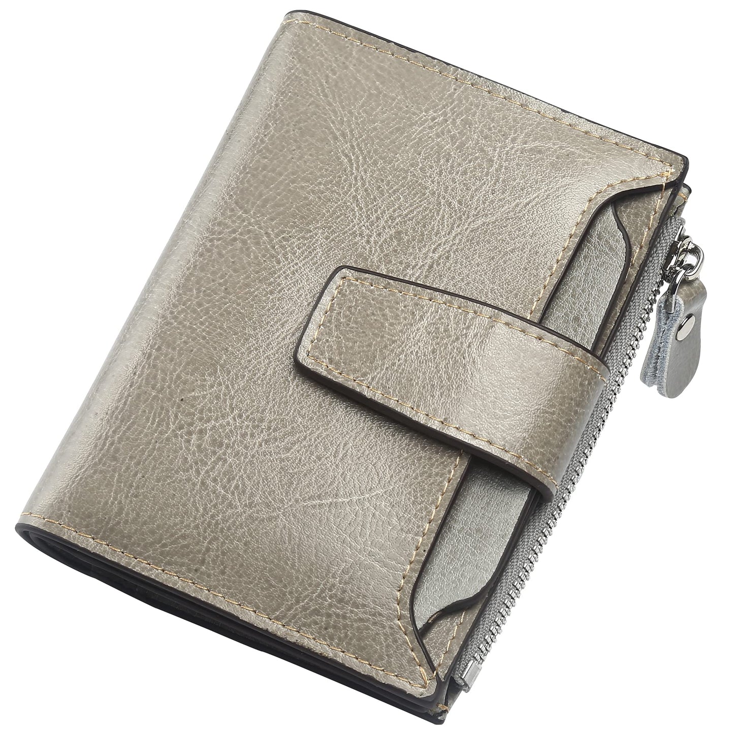 HOTLavemi Small Compact Women Wallet RFID Blocking Genuine Leather Bifold Purse with ID Windows
