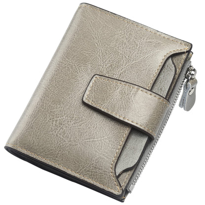 HOTLavemi Small Compact Women Wallet RFID Blocking Genuine Leather Bifold Purse with ID Windows