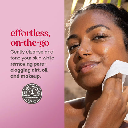 HOTBurts Bees Micellar Rose Water Facial Towelettes, 100% Plant Based Cloth; 99% Natural Origin; Remove Makeup, Cleanse, Hydrate; No Greasy, Oily Residue; All Skin Types; 30 Ct, Pack of 3 (Pack May Vary)