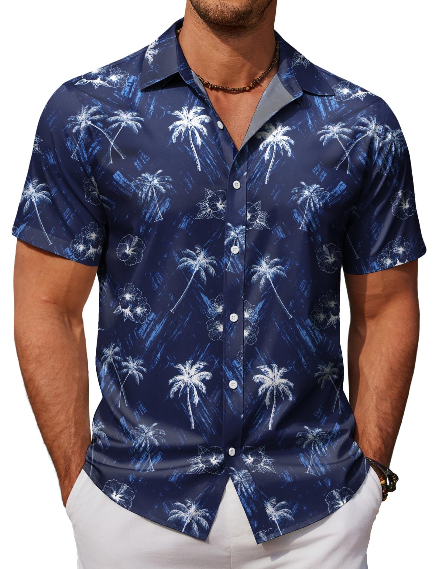 HOTCOOFANDY Mens Hawaiian Shirts Short Sleeve Button Down Aloha Shirt Casual Beach Clothes