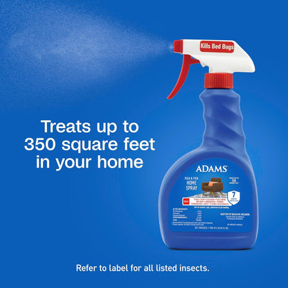 HOTADAMS Flea & Tick Home Spray for Indoor House Treatment, Tick and Flea Spray for Home, Carpet, Furniture & Pet Bedding, Controls Bed Bugs, Cockroaches, Spiders & Mosquitoes, 24 oz