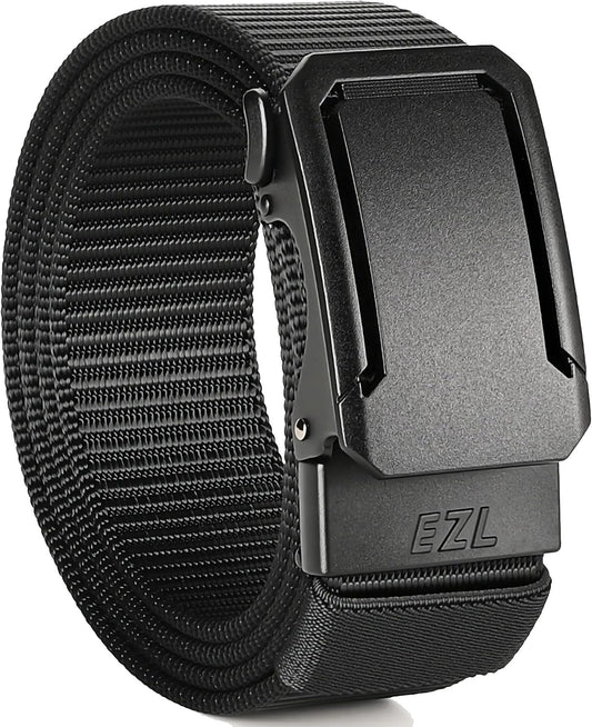 HOTEZL Men's Tactical Belt, 1.5" Nylon Ratchet Belt for Work Duty EDC | Trim to fit with ratchet micro-adjustment; heavy-duty 1.5" wide, 4mm thick nylon strap built for military & everyday wear.