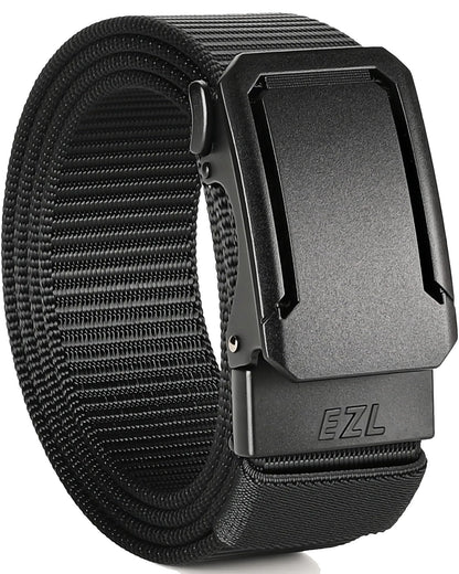 HOTEZL Men's Tactical Belt, 1.5" Nylon Ratchet Belt for Work Duty EDC | Trim to fit with ratchet micro-adjustment; heavy-duty 1.5" wide, 4mm thick nylon strap built for military & everyday wear.