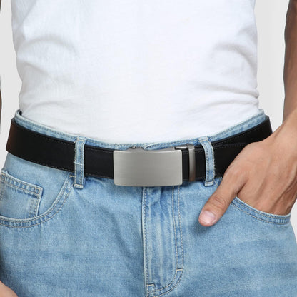 HOTFounders & C Men's Ratchet Belt 1 3/8",Leather Dress Belt Adjustable with Click Sliding Buckle Trim to Exact Fit