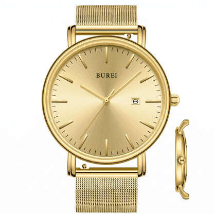 HOTBUREI Men Wrist Watches Fashion Minimalist Thin Analog Quartz Waterproof Watches for Men, Refined Gifts for Men, Boyfriend, Husband, Dad