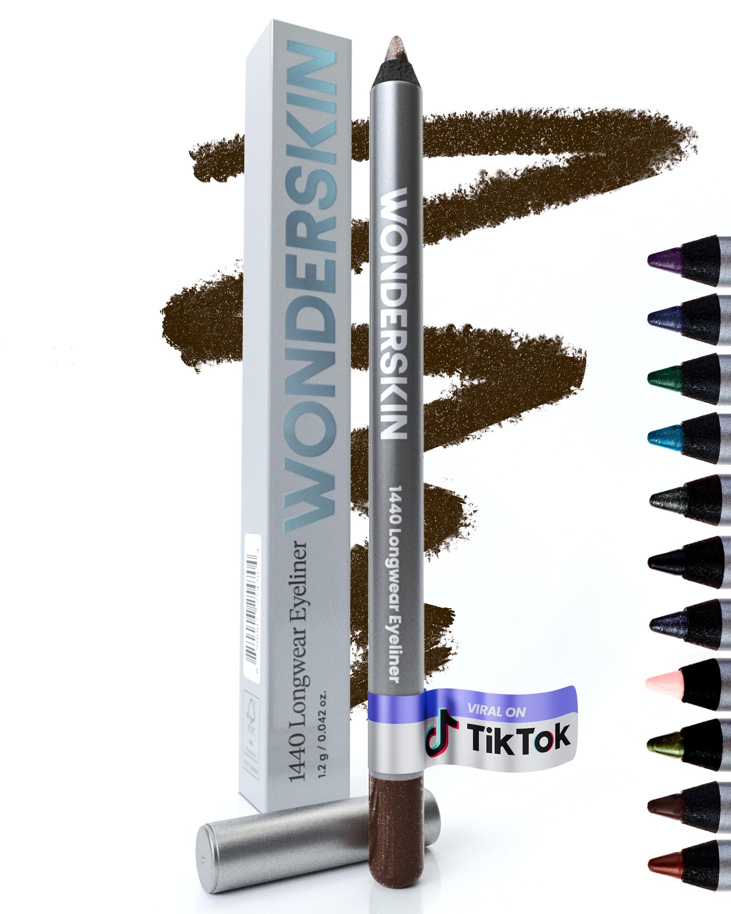 HOTWonderskin Eyeliner Pencil, 1440 Longwear Deep Black Eyeliner Pencil - Waterproof, Sharpenable & Smudge Proof (Liquorice)