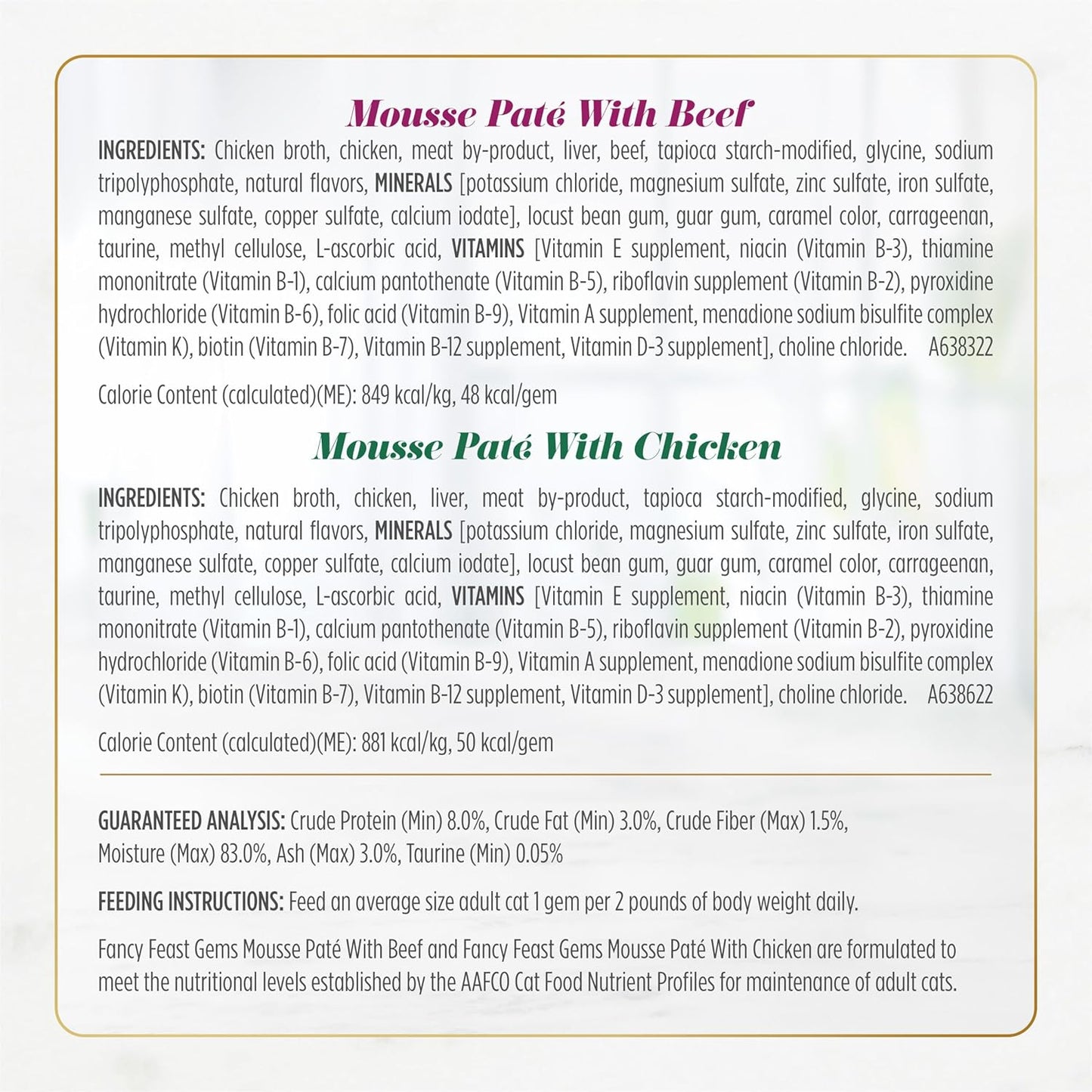 HOTFancy Feast Gems Pate Cat Food Mousse and a Halo of Savory Gravy Wet Cat Food Variety Pack - (Pack of 12) 4 oz. Boxes