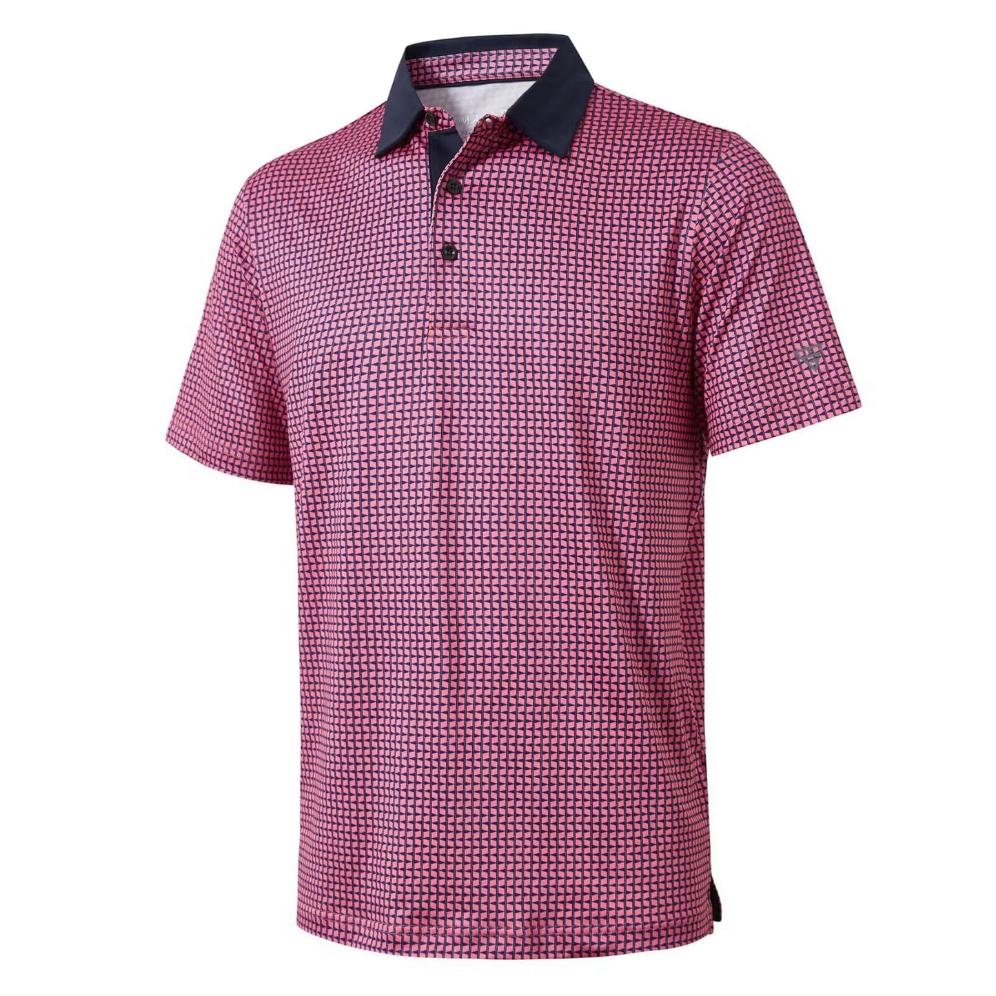 HOTGolf Shirts for Men Dry Fit Short Sleeve Print Performance Moisture Wicking Polo Shirt