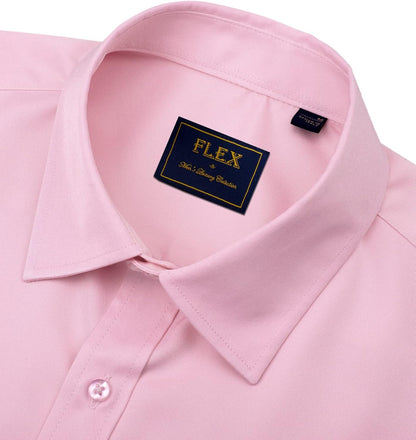 HOTJ.VER Men's Dress Shirts Solid Long Sleeve Stretch Wrinkle-Free Formal Shirt Business Casual Button Down Shirts