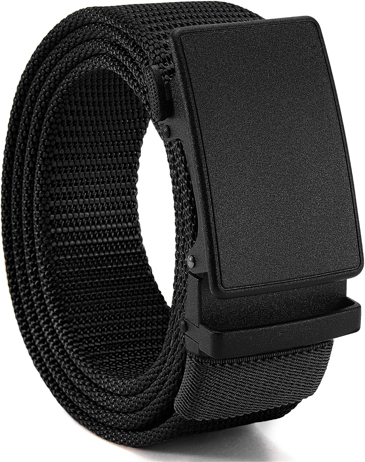 1.5" Nylon Ratchet Belts for Men - Adjustable Casual Work Belt with Slide Buckle - Trim to Fit