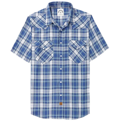 HOTDubinik® Viscose Made from Bamboo Mens Short Sleeve Shirts Plaid Shirt Western Cowboy Pearl Snap Casual Plaid Shirts for Men