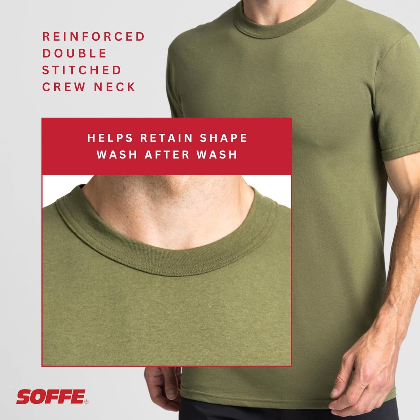 HOTSoffe Men's 3 Pack - USA Poly/Cotton Military Tee