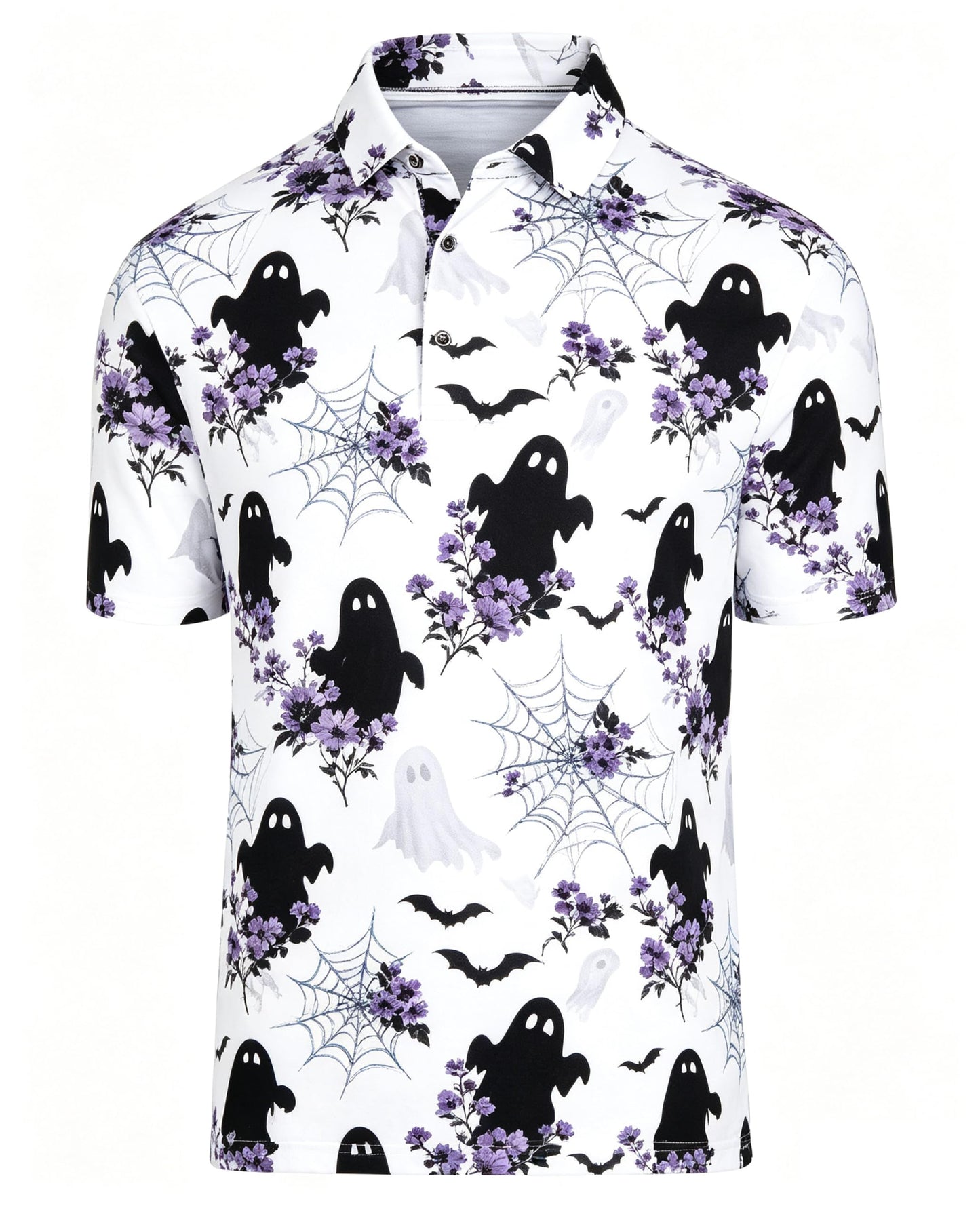HOTHodaweisolp Golf Shirts for Men Dry Fit Print Moisture Wicking Performance Short Sleeve Polo Shirt
