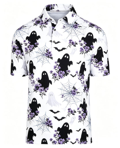 HOTHodaweisolp Golf Shirts for Men Dry Fit Print Moisture Wicking Performance Short Sleeve Polo Shirt