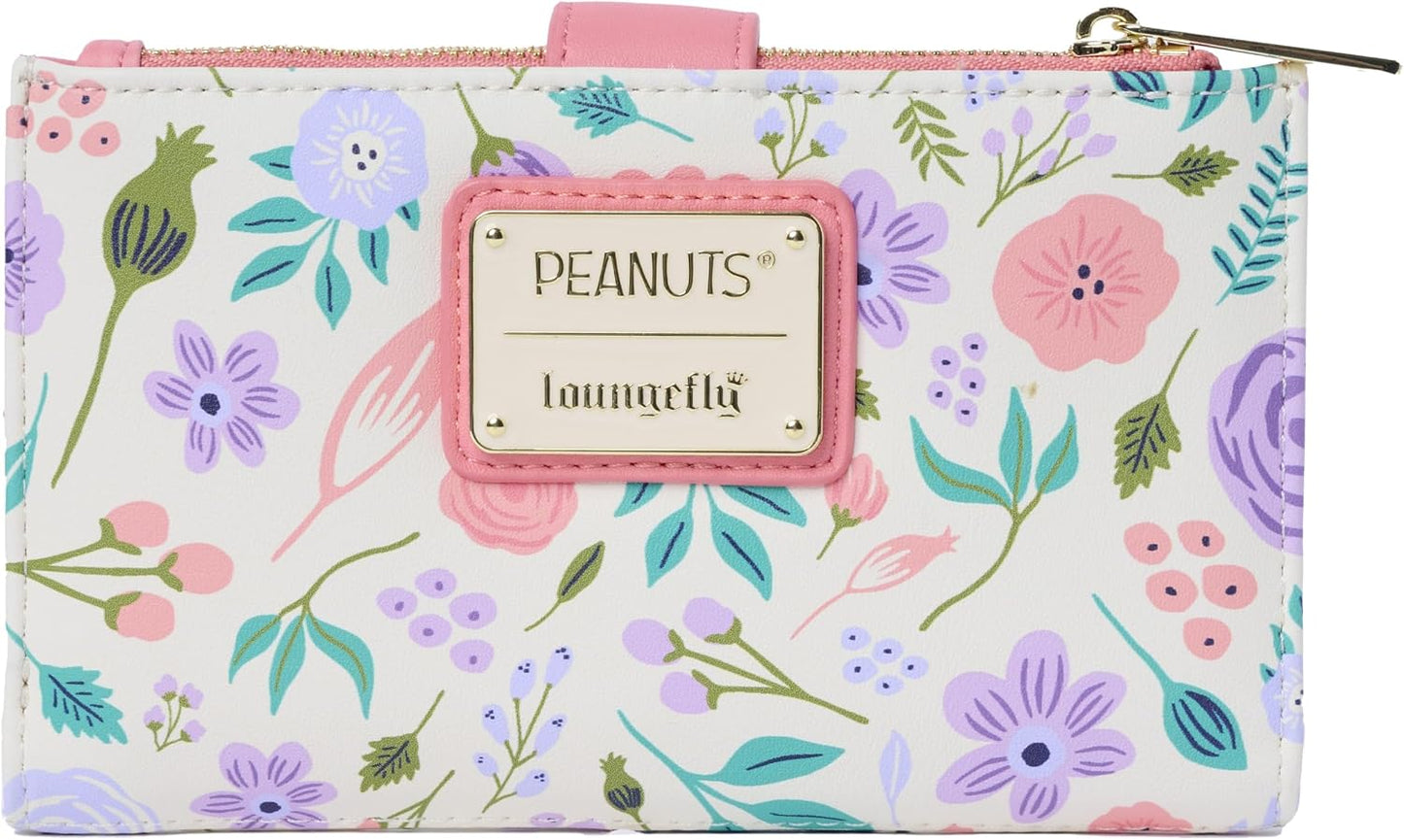 HOTLoungefly Peanuts Snoopy Wallet Flap Snap Clutch Women Woodstock Floral