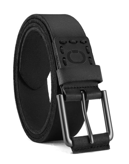 HOTCHAOREN Mens Belts Casual for Jeans - Full-Grain Leather, Durable Cowhide | Solid Buckle, Classic Style, Handmade, Daily Wear, Gift Box