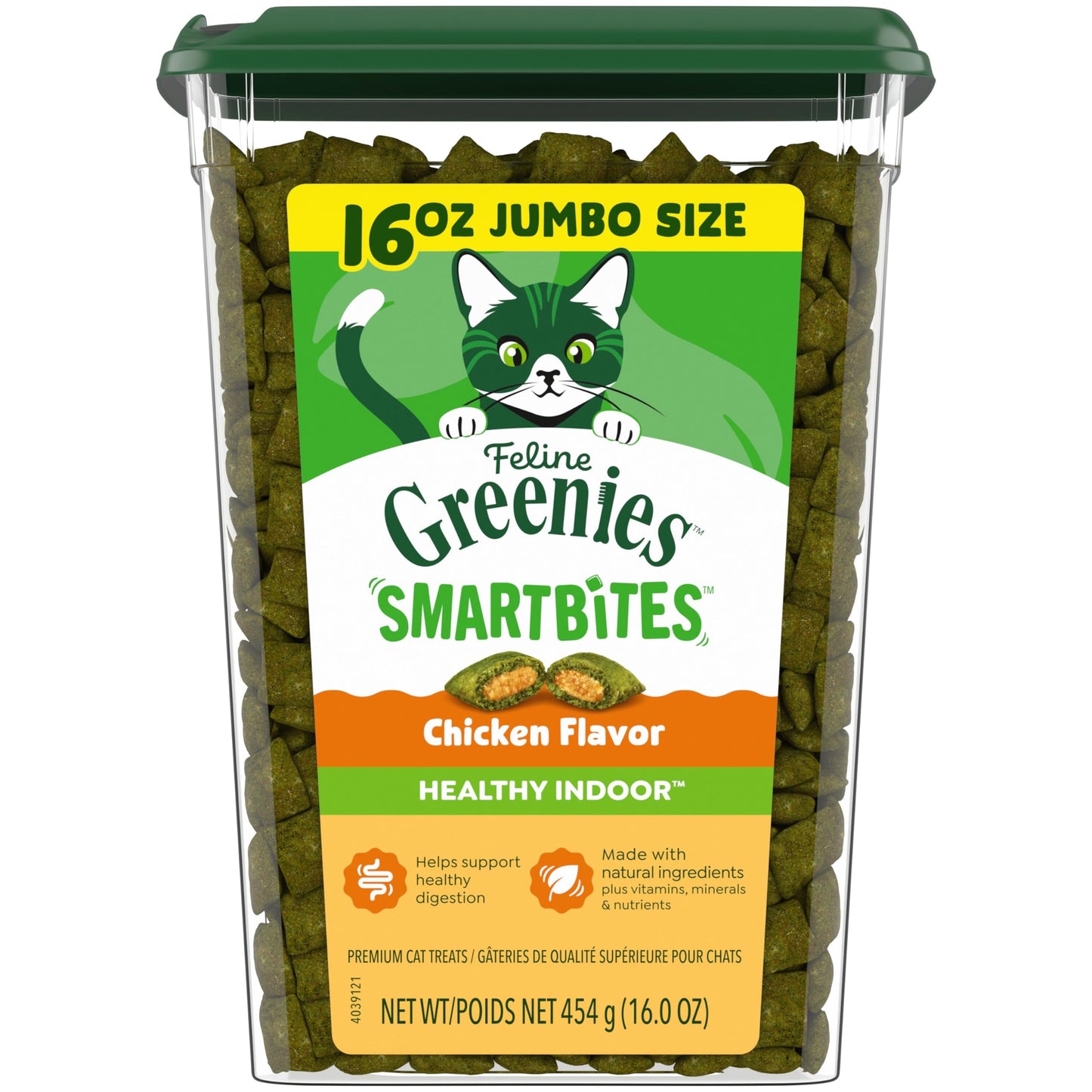 HOTGreenies Feline Smartbites Healthy Indoor Cat Treats, Tuna, 16 oz | Veterinarian-recommended, Fiberblend Formula, supports digestion, under 2 cal per treat, natural ingredients, dual texture