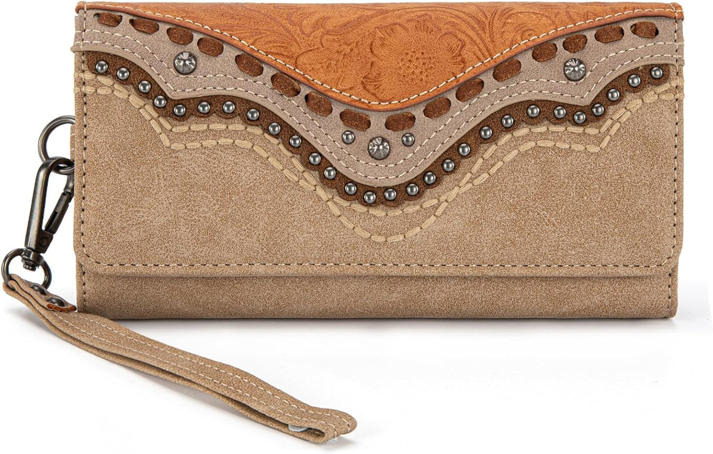 HOTMontana West Wristlet Wallets for Women Western Trifold Wallet Purse with Card Holder MW1340-W002TN
