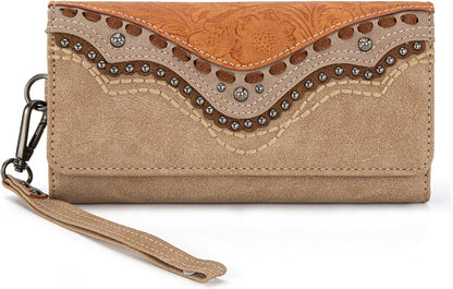 HOTMontana West Wristlet Wallets for Women Western Trifold Wallet Purse with Card Holder MW1340-W002TN