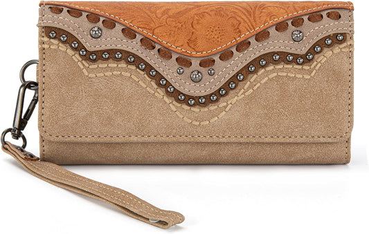 HOTMontana West Wristlet Wallets for Women Western Trifold Wallet Purse with Card Holder MW1340-W002TN