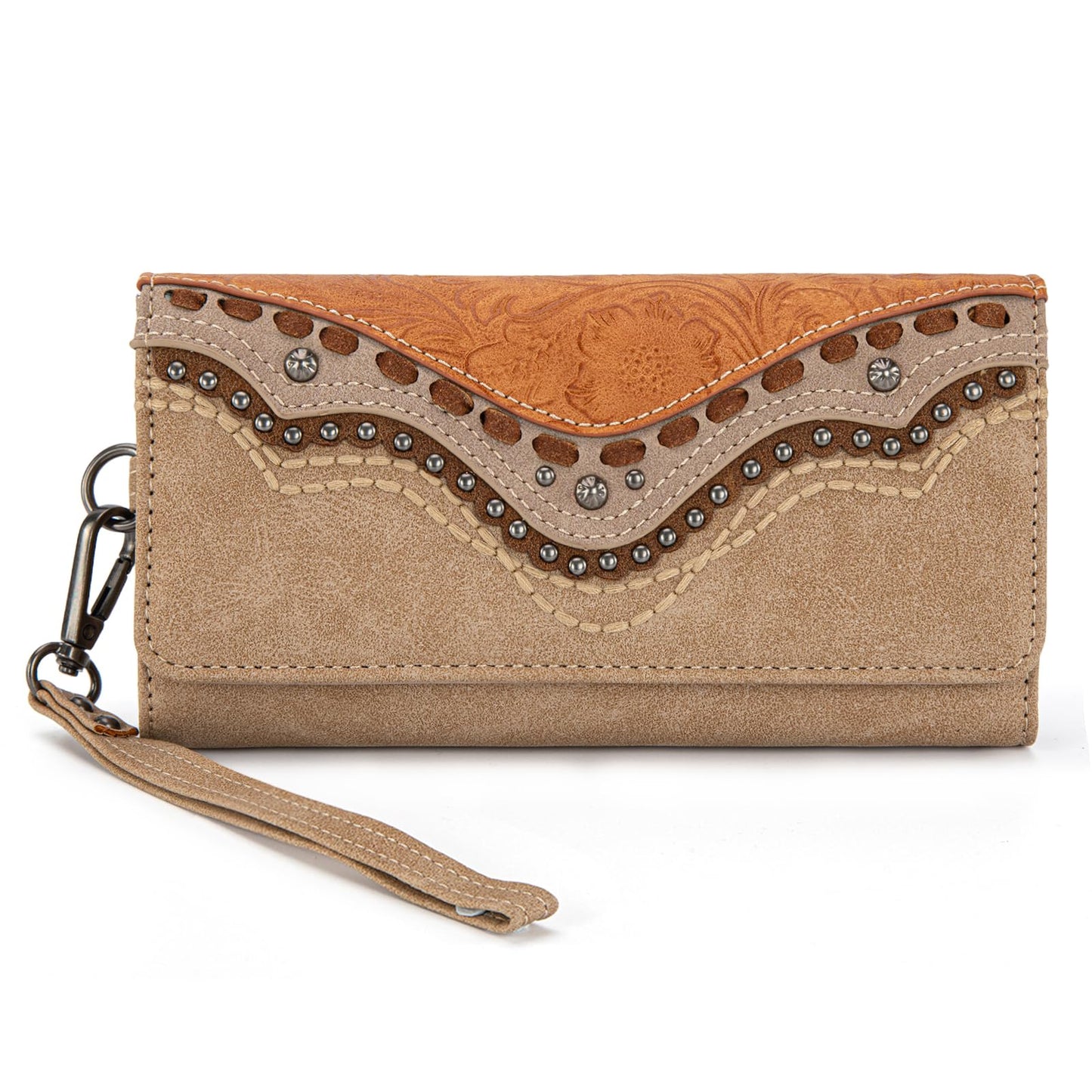 HOTMontana West Wristlet Wallets for Women Western Trifold Wallet Purse with Card Holder MW1340-W002TN