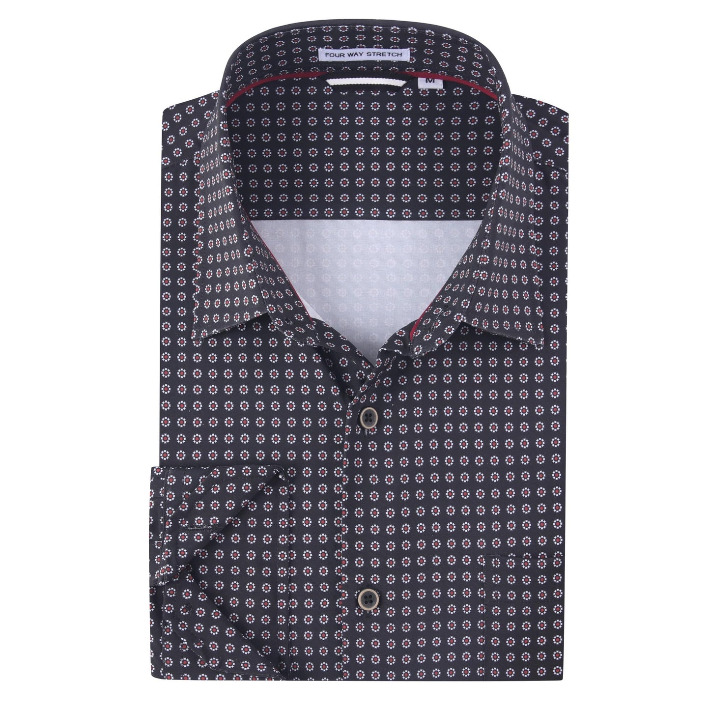 HOTAlex Vando Mens Printed Dress Shirts Regular Fit Casual Button Down Shirt | Wrinkle resistant, Machine washable, Contrast on inner collar & cuff, True-to-size cut, Business & Daily, Easy outfit pairing