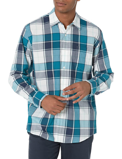 HOTAmazon Essentials Men's Regular-Fit Long-Sleeve Casual Poplin Shirt, Button Front, Business Casual, Collared