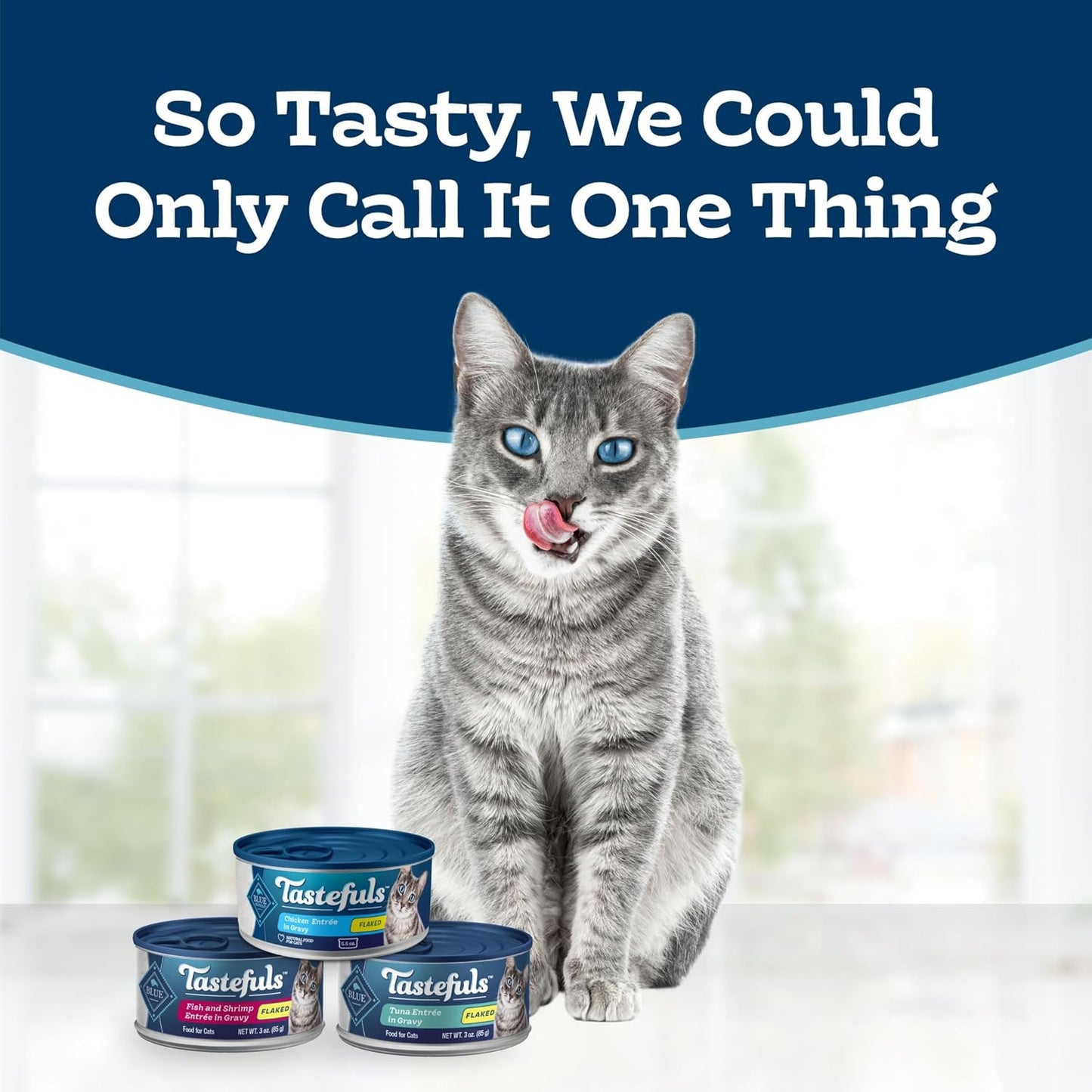 HOTBlue Buffalo Tastefuls Flaked Adult Wet Cat Food Variety Pack (Tuna, Chicken, Fish & Shrimp), Natural Ingredients Enhanced with Vitamins, Minerals & Other Nutrients, 3-oz. Each (12 Cans)