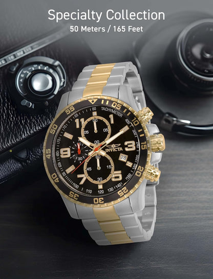 HOTInvicta Men's Specialty Chronograph Textured Dial Stainless Steel Watch