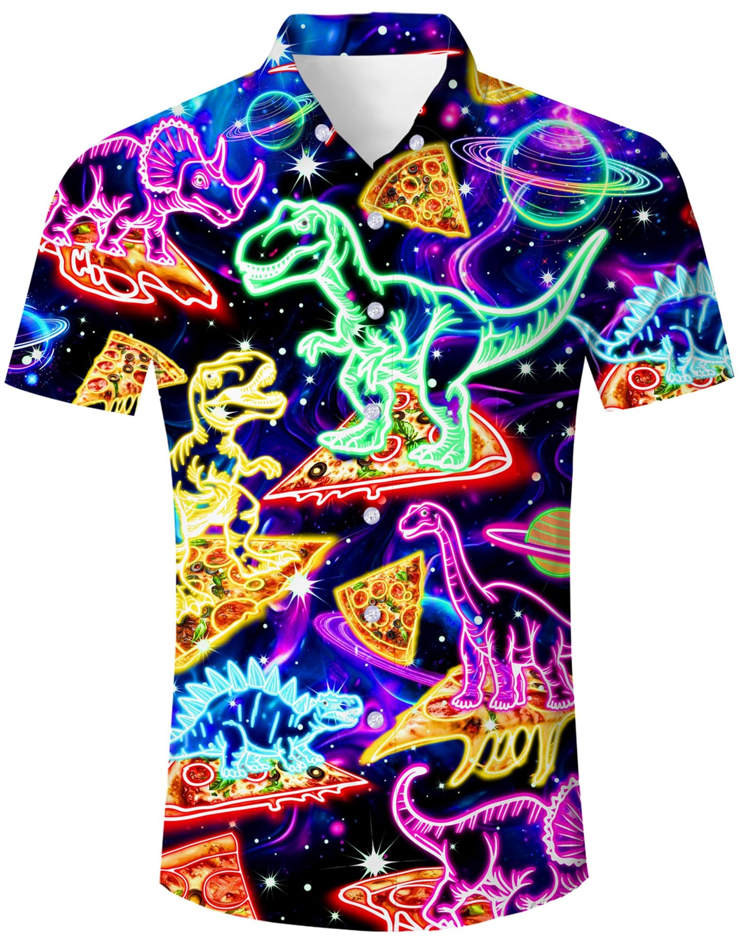 HOTuideazone Mens Funny Hawaiian Shirts 3D Graphic Button Down Short Sleeve Tropical Holiday Beach Aloha Shirt