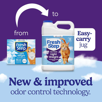 HOTFresh Step Advanced Odor Shield Light Weight Multi Cat Clumping Litter with Febreze Freshness, Ammonia Block Technology, 11.5 lb. Jug, Pack of 2