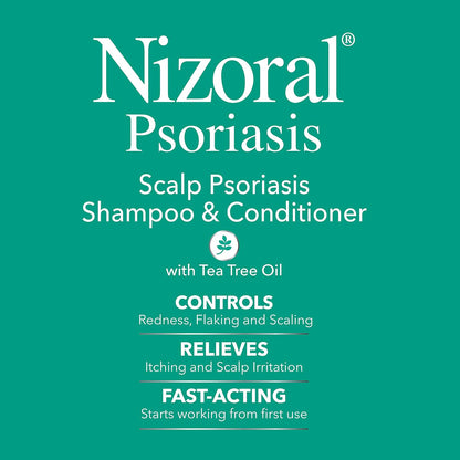 HOTNizoral Psoriasis Shampoo & Conditioner, 11 Oz, Gentle Scalp Treatment, Relieves Itching and Flaking, Redness and Scaling Effective Scalp Psoriasis Shampoo with Salicylic Acid and Tea Tree Oil
