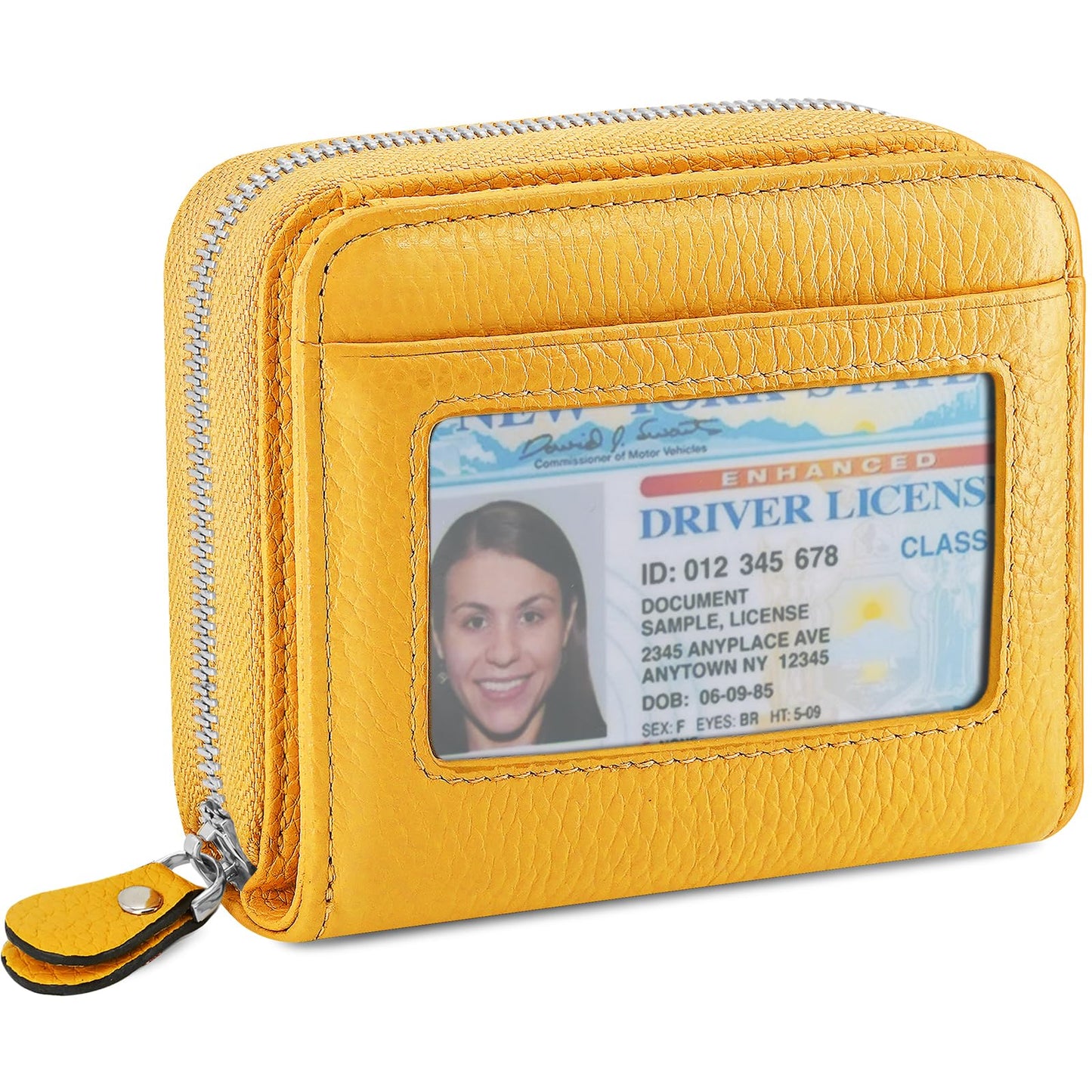 HOTGenuine Leather Wallet for Women & Men, RFID Blocking Bifold with ID Window and Multiple Card Pockets (Aa-Light pink)