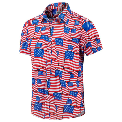 HOTJ&DHUASHA Men's Hawaiian Shirts Casual Button Down Short Sleeve Beach Tropical Aloha Shirt
