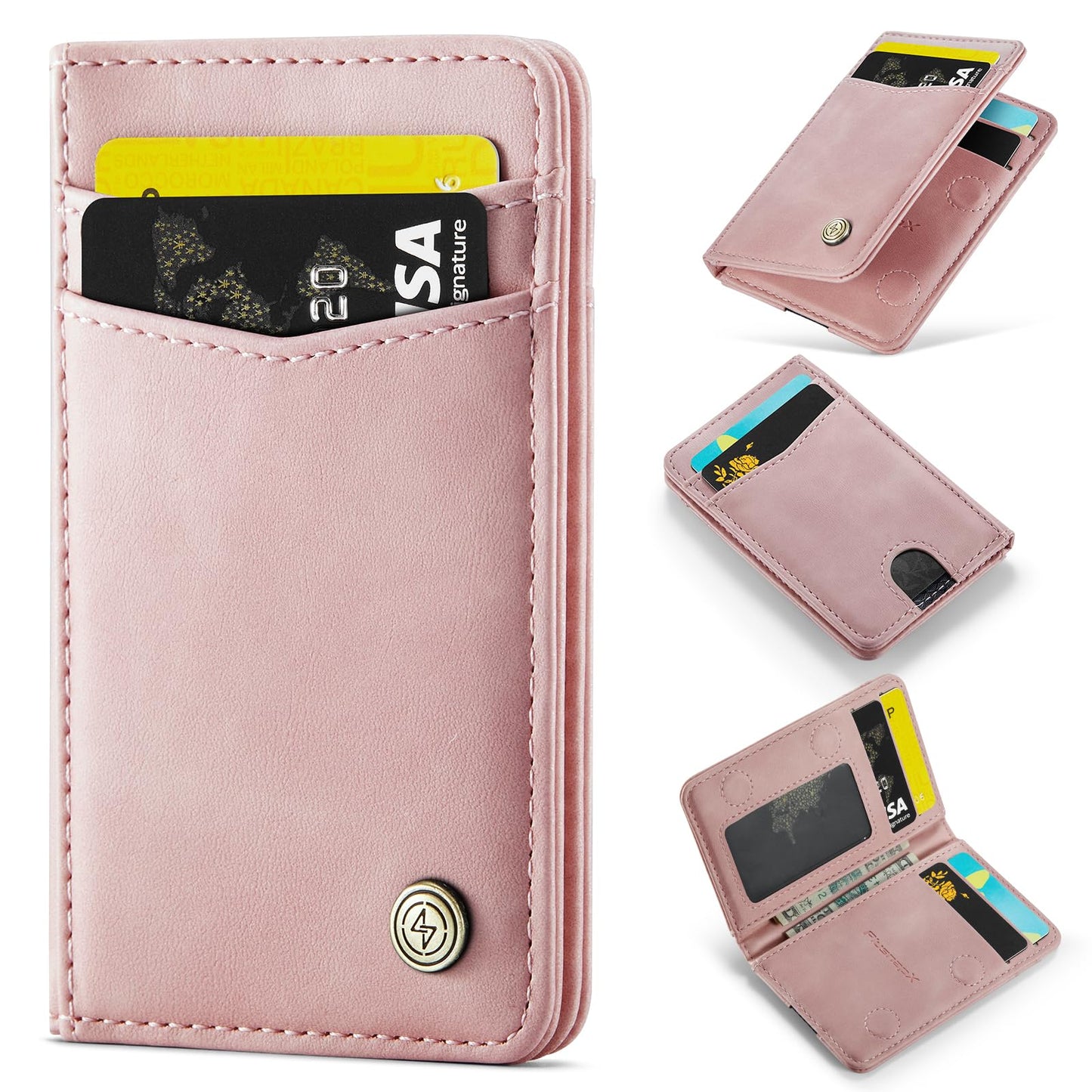 HOTSlim Wallet for Women RFID Blocking Credit Card Holder Bifold Front Pocket Mini Wallet with 8 Card Slots and 2 Cash Pockets, Minimalist PU Leather Small Travel Purse Compact Gift, Purple