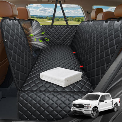 HOTURPOWER Dog Car Seat Cover for Pets 100% Waterproof Seat Cover Hammock 600D Heavy Duty Scratch Proof Nonslip Durable Soft Back Seat Covers for Cars and SUVs