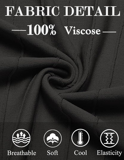 HOTCOOFANDY Men's T- Shirts Short Sleeve Knit Sweater Shirt Casual Crewneck Ribbed Pullover Tees