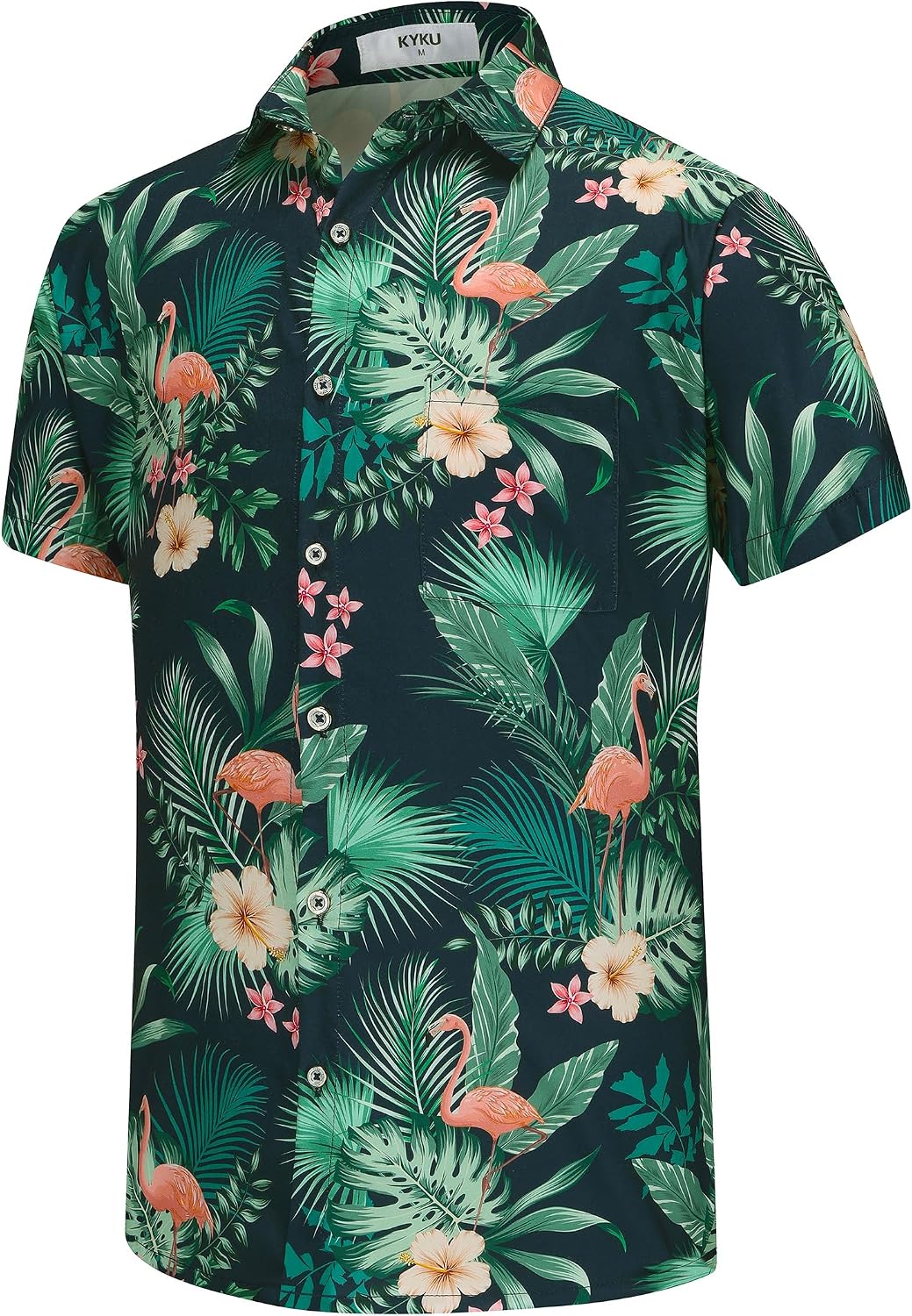 HOTKYKU Funky Hawaiian Shirt for Men Palm Beach Shirts Tropical Vacation Clothes