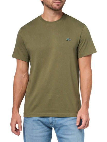 HOTLacoste Men's Short Sleeve Pima Jersey Crew Neck Tee
