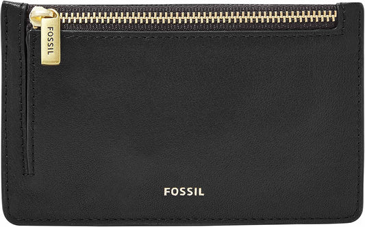 HOTFossil Women's Logan RFID-Blocking Leather Zip Around Card Case Wallet with Keychain