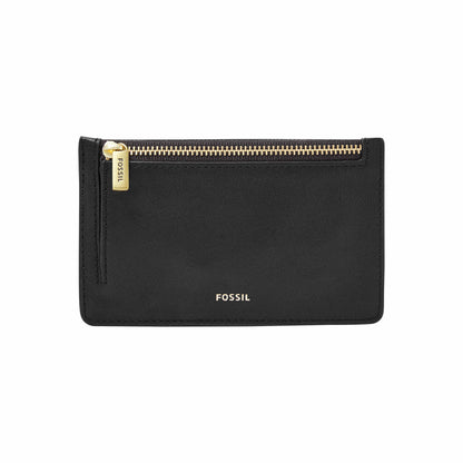 HOTFossil Women's Logan RFID-Blocking Leather Zip Around Card Case Wallet with Keychain