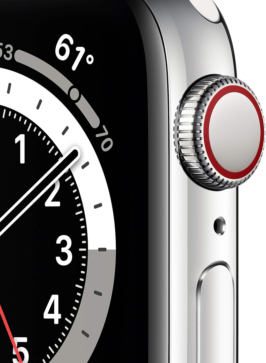 HOTApple Watch Series 6 (GPS + Cellular, 40mm) - Silver Stainless Steel Case with White Sport Band (Renewed)