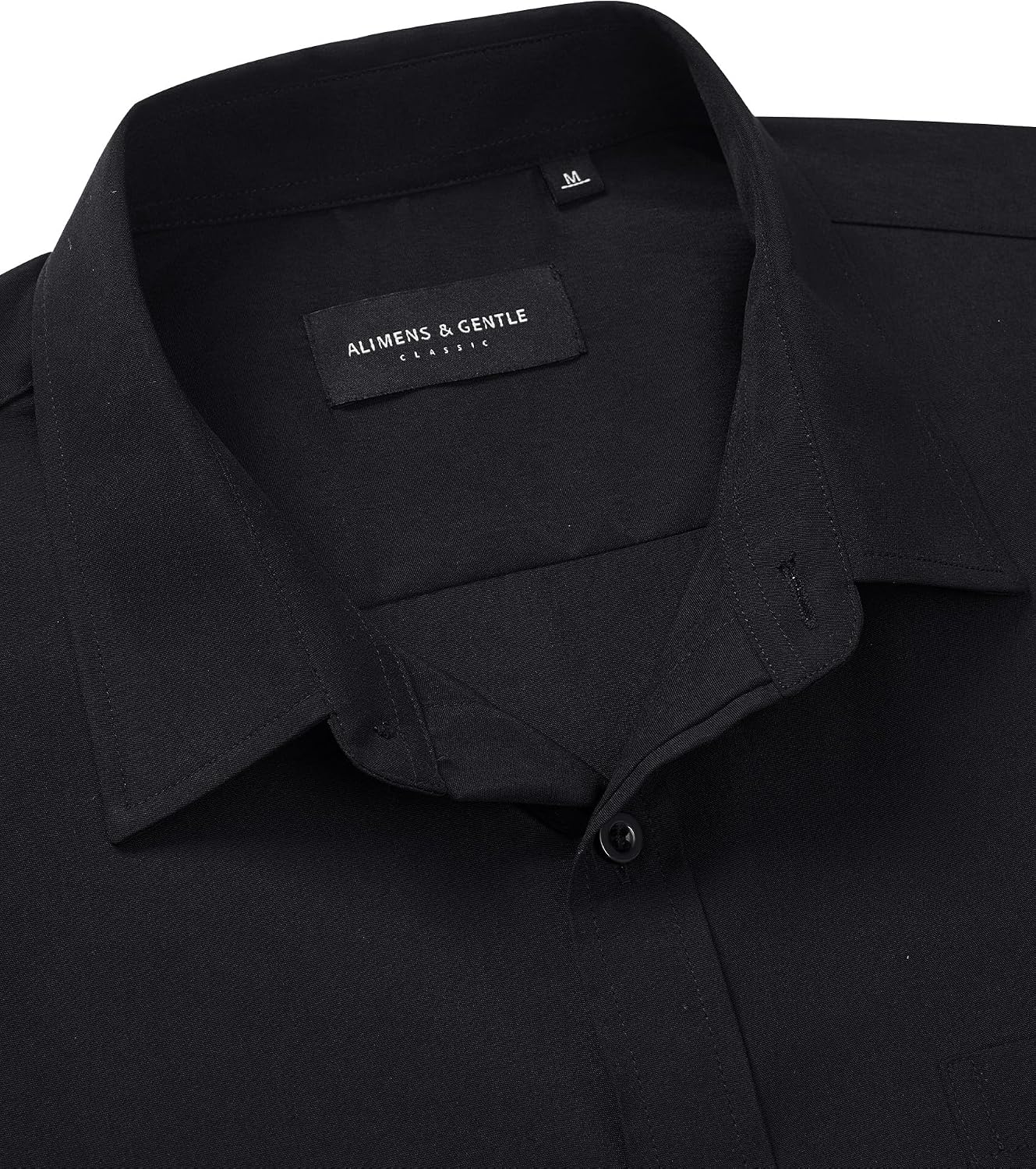 HOTAlimens & Gentle Men's Short Sleeve Dress Shirts Wrinkle Free Untucked Casual Button Down Shirt