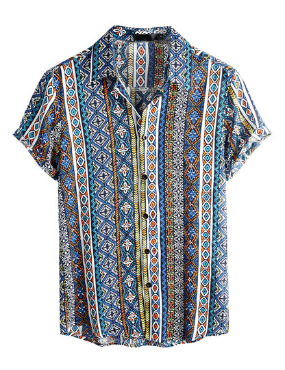 HOTVATPAVE Mens Casual Short Sleeve Button Down Shirts Regular Fit Hawaiian Summer Shirt