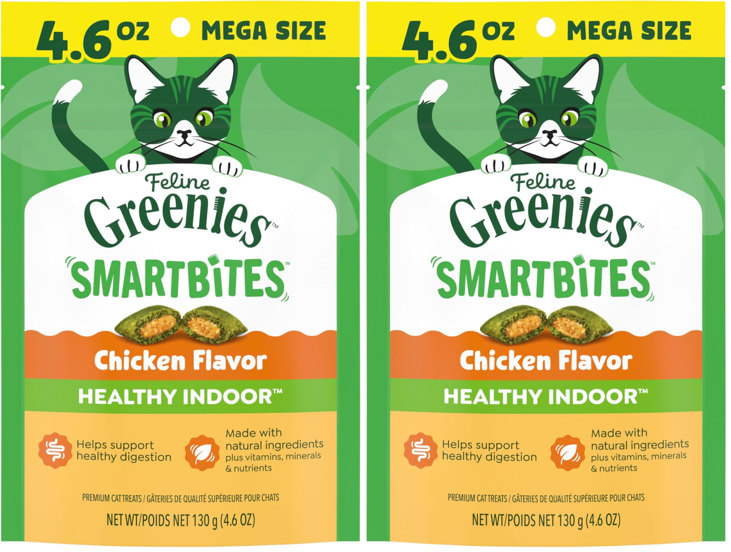 HOTGreenies Feline Smartbites Healthy Indoor Cat Treats, Tuna, 16 oz | Veterinarian-recommended, Fiberblend Formula, supports digestion, under 2 cal per treat, natural ingredients, dual texture