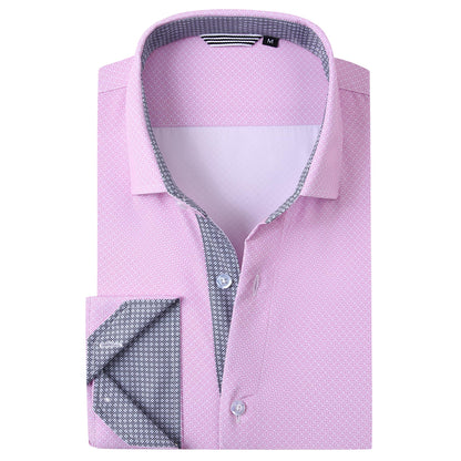 HOTAlex Vando Mens Printed Dress Shirts Regular Fit Casual Button Down Shirt | Wrinkle resistant, Machine washable, Contrast on inner collar & cuff, True-to-size cut, Business & Daily, Easy outfit pairing