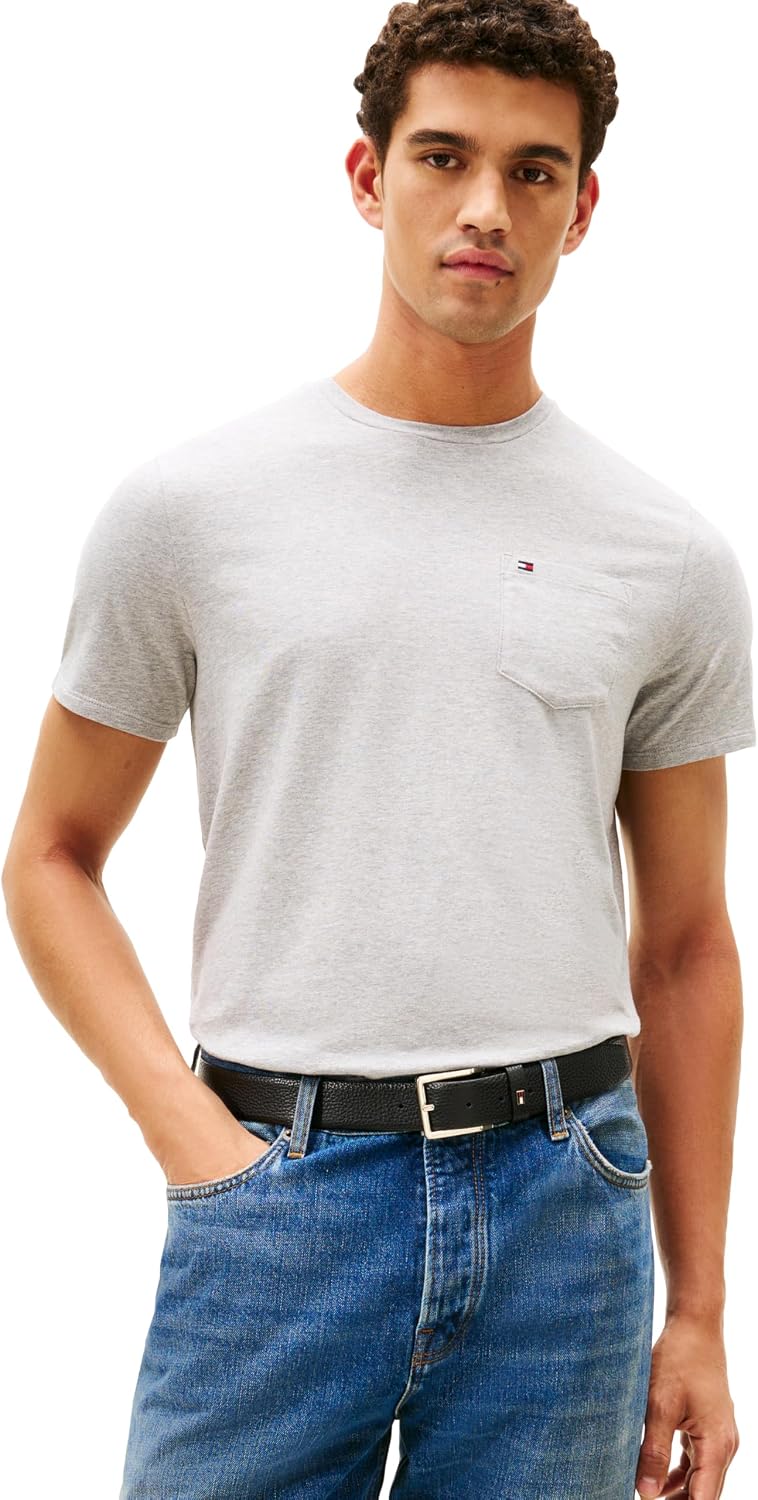 HOTTommy Hilfiger Men's Essential Short Sleeve Cotton Crewneck Pocket T-Shirt