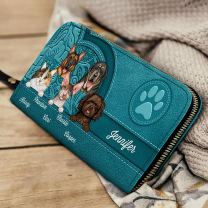 HOTCute Dogs And Cats Aesthetic Pattern - Personalized Leather Long Wallet - Birthday, Loving Gift For Pet Lovers, Dog Mom, Cat Mom
